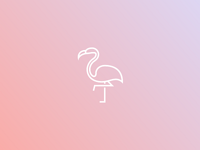 Pink Flamingo - Monoline animal bird design emblem flamingo florida gradient grid icon illustration line logo mark monoline pink shrimp sigil simple symbol vector