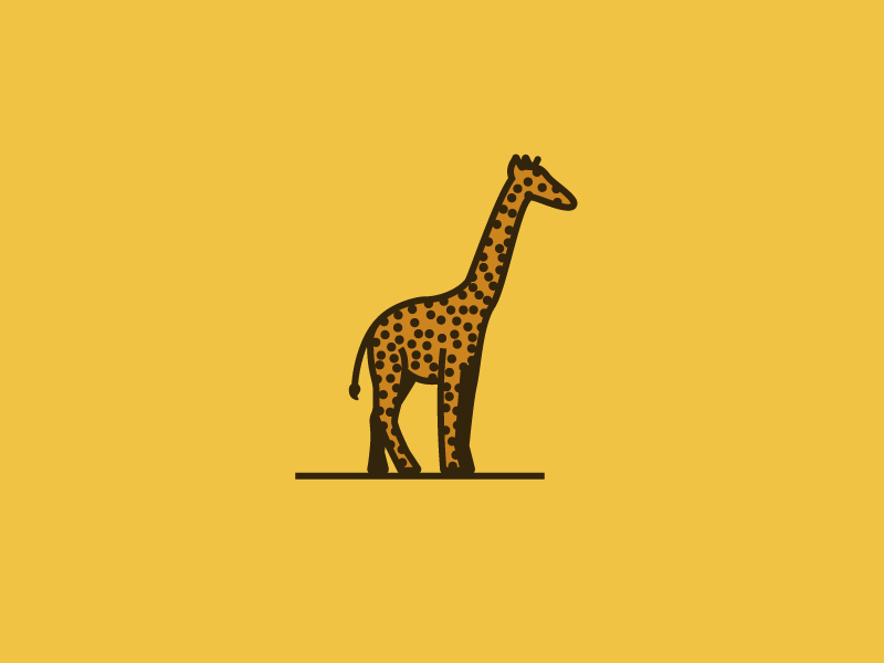 Giraffe just bein a giraffe - Monoline by Brian Houtz on Dribbble