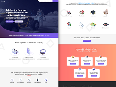 Homepage Touchup cards clean design service homepage illustration isometric landing page site design ux ui virtual reality vr web