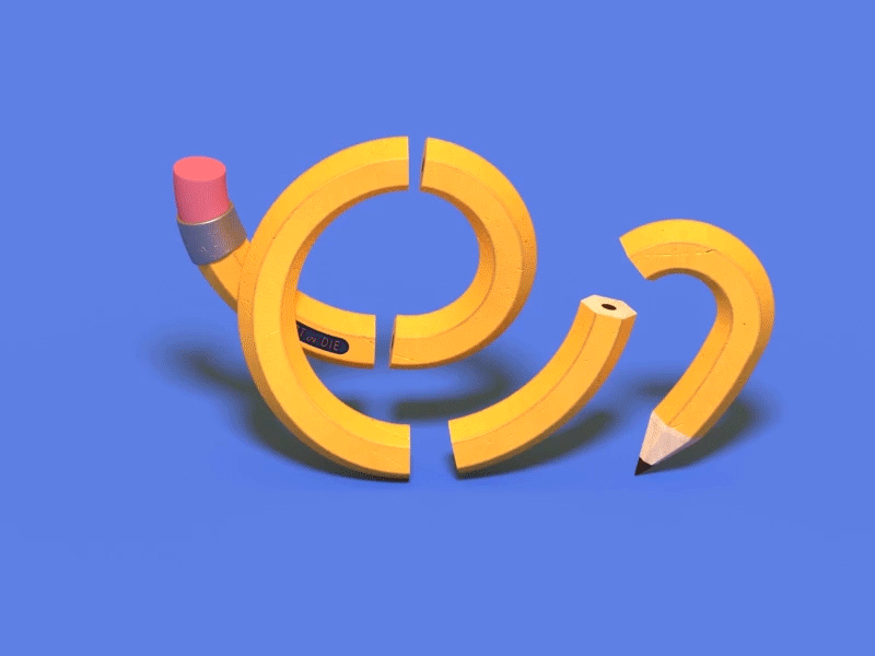 Art, or Die... in 3D! 3d abstract animated animation benjamin blender clean draw franklin gif inspiration join or die looping lowpoly pen pencil propaganda segment snake texture