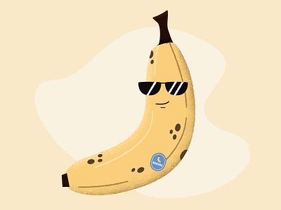 🍌 Banana 1600 banana cartoon character chiquita cool cute food fruit illustration peel shades simple smile sunglasses texture vector 🍌