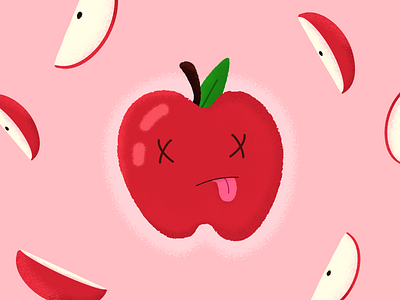 🍎 Apple 1600 apple cartoon character cute dead delicious food fruit fun honeycrisp illustration red simple texture vector 🍎