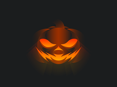 Vectober: The Jack 'O Lantern autumn carving clean dramatic fall glow gradient halloween illustration jackolantern lighting october orange pumpkin rays simple spice spooky trick or treat vector