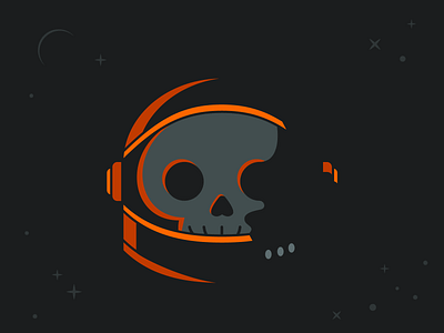 No One Can Hear Me Scream astronaut dead death geometric halloween helmet illustration lighting october simple skull space spooky stars stickermule vector