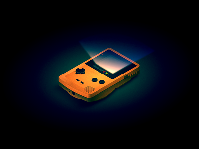 Gameboy Color 3d 64 affinity buttons controller famicon gameboy gradient illustration isometric japan lighting mario nes nintendo noise snes switch vector wii