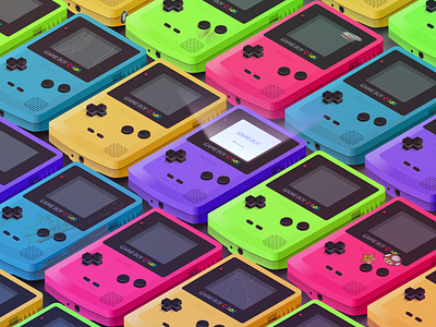 Gameboy Colors 3d affinity colorful controller distressed gameboy games gradient grunge illustration isometric mario nes nintendo noise screen snes sticker switch vector