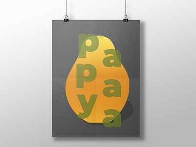 Papaya Poster fruit illustration papaya poster