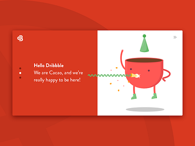 Hello Dribbble! cup debut happy illustration shot slider