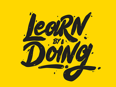 Learn by doing alme design doing illustration learn learnbydoing learning lettering procreate texture type typography yellow