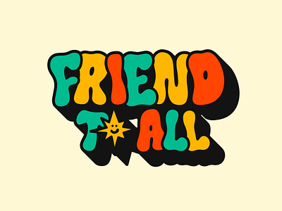 Friend to all! friend friendly friendtoall govegan kids lettering typography vector vegan
