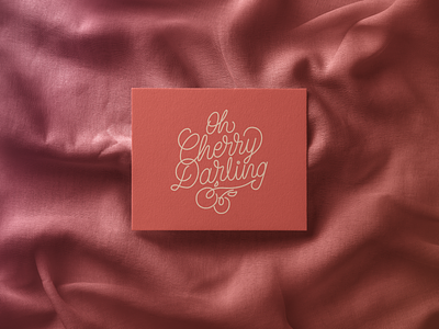 Oh Cherry Darling bran brand branding cherry design graphic design illustration lettering logo monoline pink procreate typ type typography vector