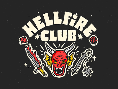 Hellfire Club dungeons and dragons eleven fanart graphic design hellfire hellfireclub illustration lettering milliebobbybrown netflix show stranger things strangerthings tv typography