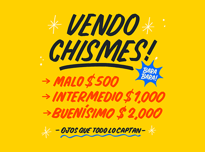 Vendo Chismes! barato brush chisme chismes design gossip graphic design illustration letras lettering mexico procreate rotulo rotulos signpaiting signs type typography
