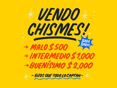 Vendo Chismes! barato brush chisme chismes design gossip graphic design illustration letras lettering mexico procreate rotulo rotulos signpaiting signs type typography