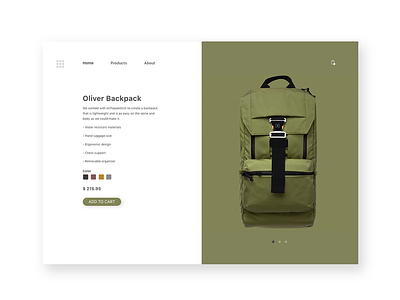 Backpack Shop app app branding app concept branding design ui uidesign ux ux ui design web web design