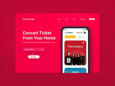 Events app app branding app concept branding design events app red ui uidesign ux ux ui design web