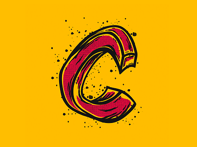 C c creative design halftone illustration lettering lettering art lettering challenge procreate red splash type type design typography yellow