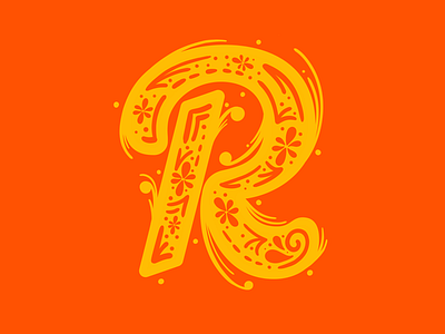 R 36daysoftype lettering orange r type typer typography