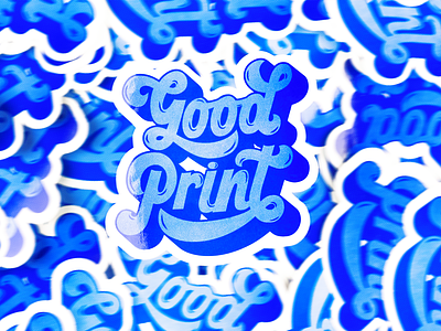 Good Print blue blueprint design groovy illustration lettering print prints reflex serigraphy stickers texture type typography