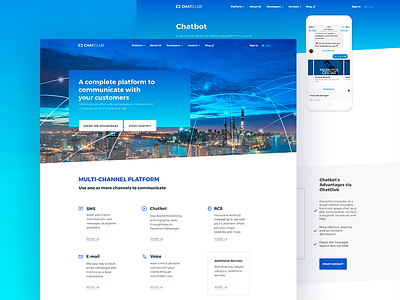 ChatClub Site blue blue page blue site corporate desktop interface site ui web website