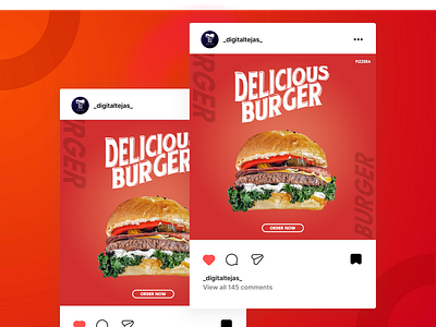 Burger Social Media Post Design