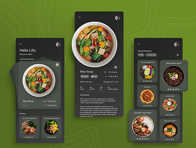 Food Recipe Mobile App 🍲 branding design design layout figma food food app graphic design mobile app ui user experience user interface