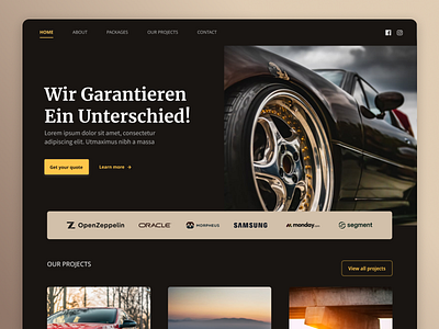 Car service landing page