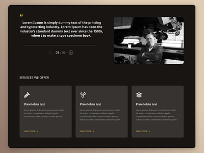 Quote and services about us app cards cars dark ui design quote services ui ux
