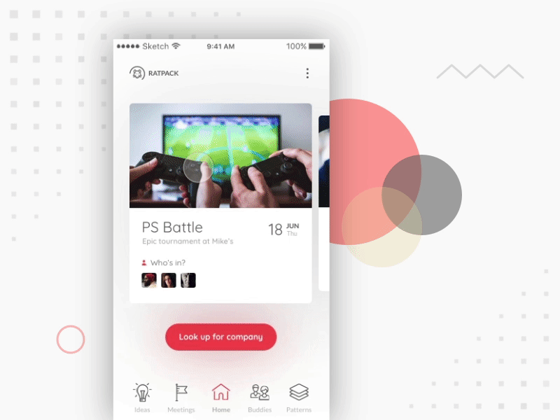 Social App animation app clean entertainment friends hangout interaction ios matching meeting minimal social