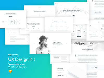 UX Design Kit app clean design free kit minimal mockups ux web wireframe
