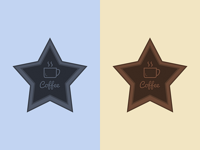 Free 2 Colors Badge PSD badge coffee free freebie photoshop