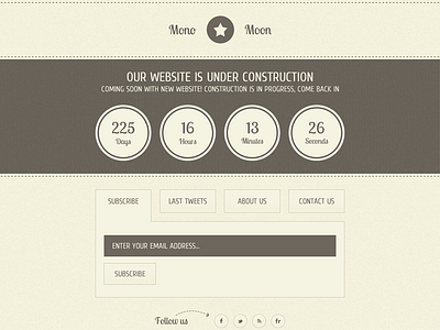 Mono Moon - Under Construction Page coming soon page retro simple under construction vintage