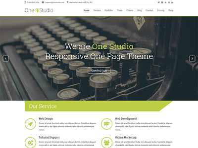 OneStudio - Responsive Multi-Purpose One Page HTML5 Template blog multi purpose one page portfolio template