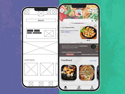 Social Cooking App UI Design app design graphic design logo ui ux