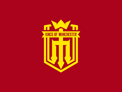Kings of Manchester Logo club community crown elite england football football club king logo logotype manchester manchester united red sgdiz soccer