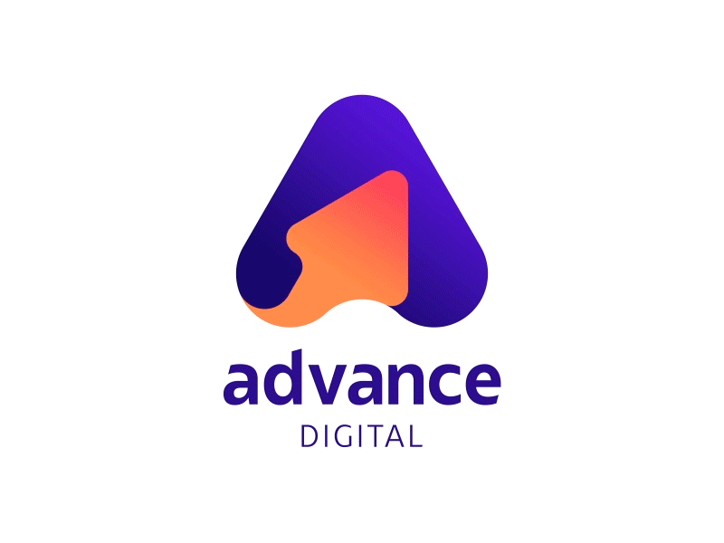 Advance Digital advance agency animation arrow digital gradient grid grow logo logo animation logotype marketing motion process sgdiz smm social media up