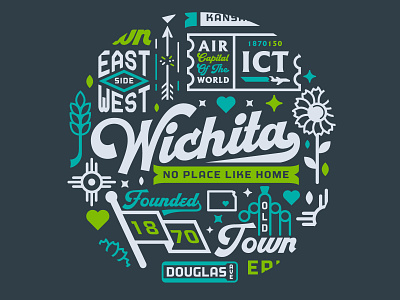 Wichita Branding illustration kansas logo vector wichita