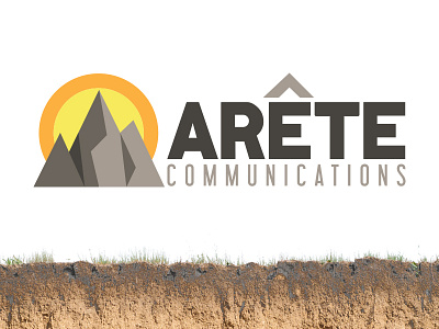 Arete Communications arete communications design illustrator logo mountain sunset
