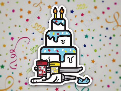 Decorate the Cake! cake design illustrator sticker stickermule