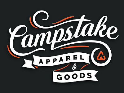 Campstake Script apparel camping campstake design script sticker tee
