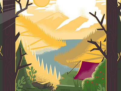 Overlook camp camping campstake design nature outdoors scene vector