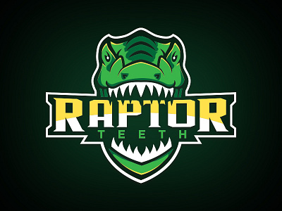 Raptor Teeth games gaming logo mascot raptor teeth video games