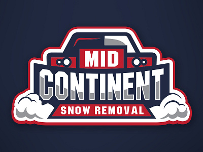 Mid Continent Snow Removal logo logo 3d plow removal snow truck