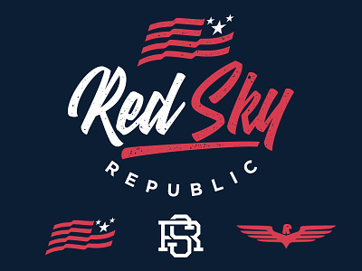 Red Sky Republic apparel brand flag logo logo design symbol wordmark