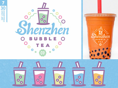 Shenzhen Tea bubble clean hand lettering logo a day logo challenge tea typography