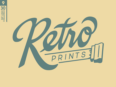 Retro Prints challenge hand lettering logo logo a day procreate typeface