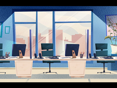 Office art background computer illustration infographic interrior motiongraphic office table