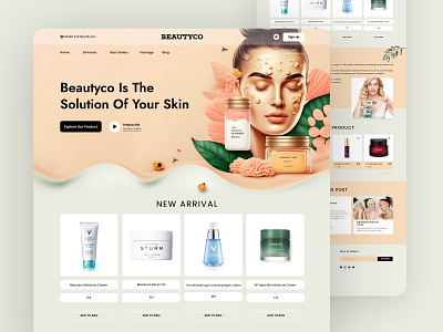 Beautyco Skincare Website UI Design beauty product beautyco skincare skincare website ui ux web design website