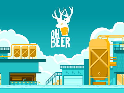 Oh Beer - Label branding illustration