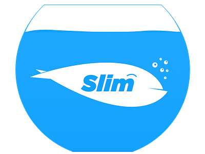 Slim - Fishbowl Sticker fishbowl front end html logo markup mascot preprocessor programming slim stickers whale